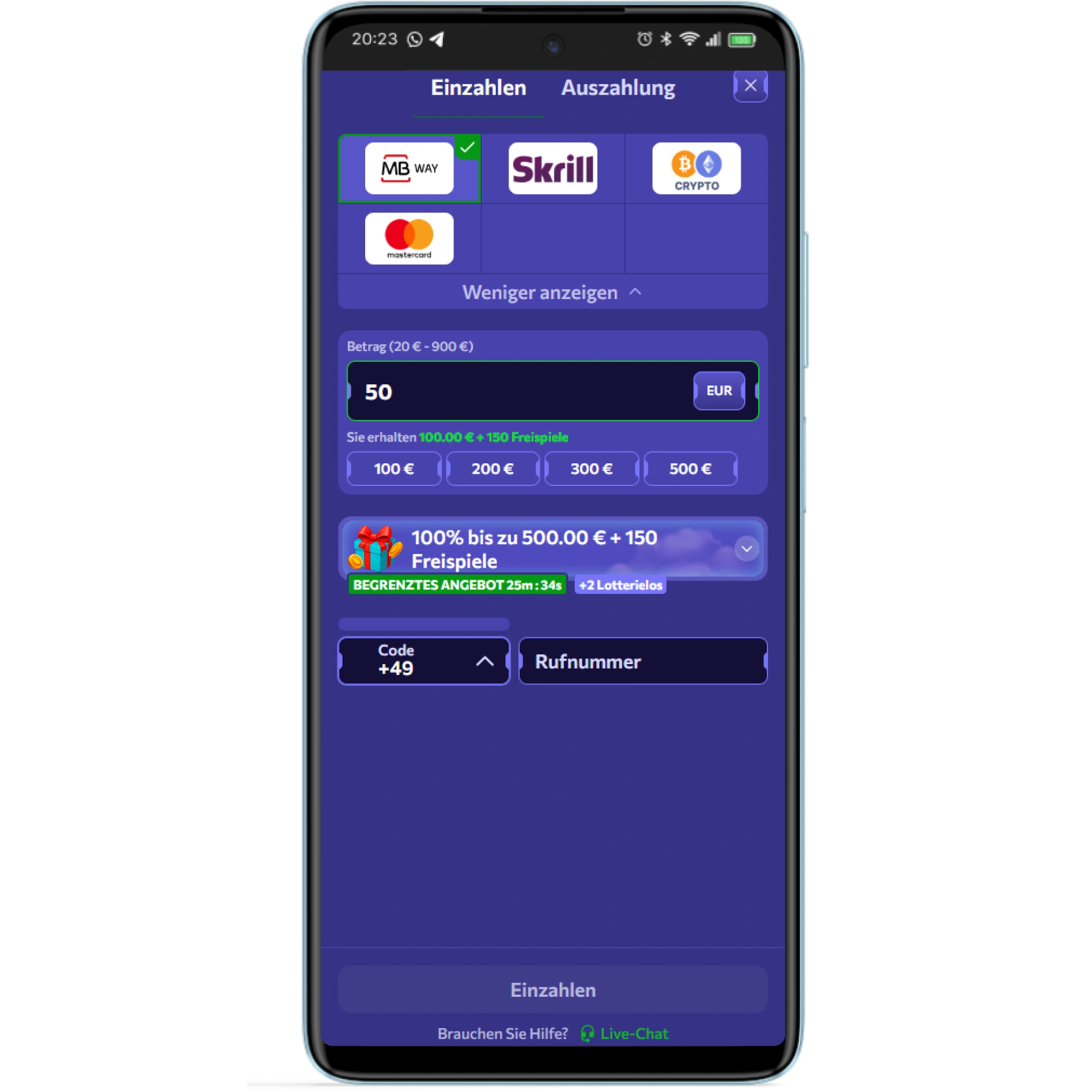 Winairlines Casino Zahlungsmethoden