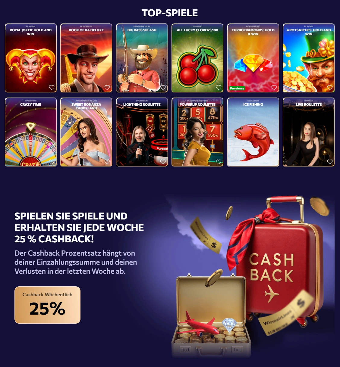 Winairlines Casino überzeugt mit vielfältiger Spielwelt