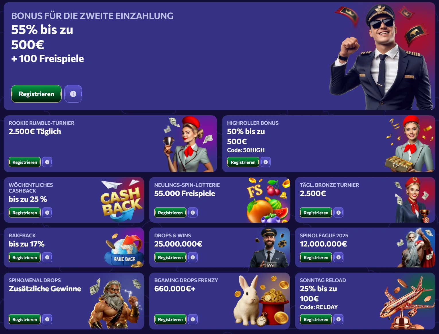 Winairlines Casino Bonus und Promotionen