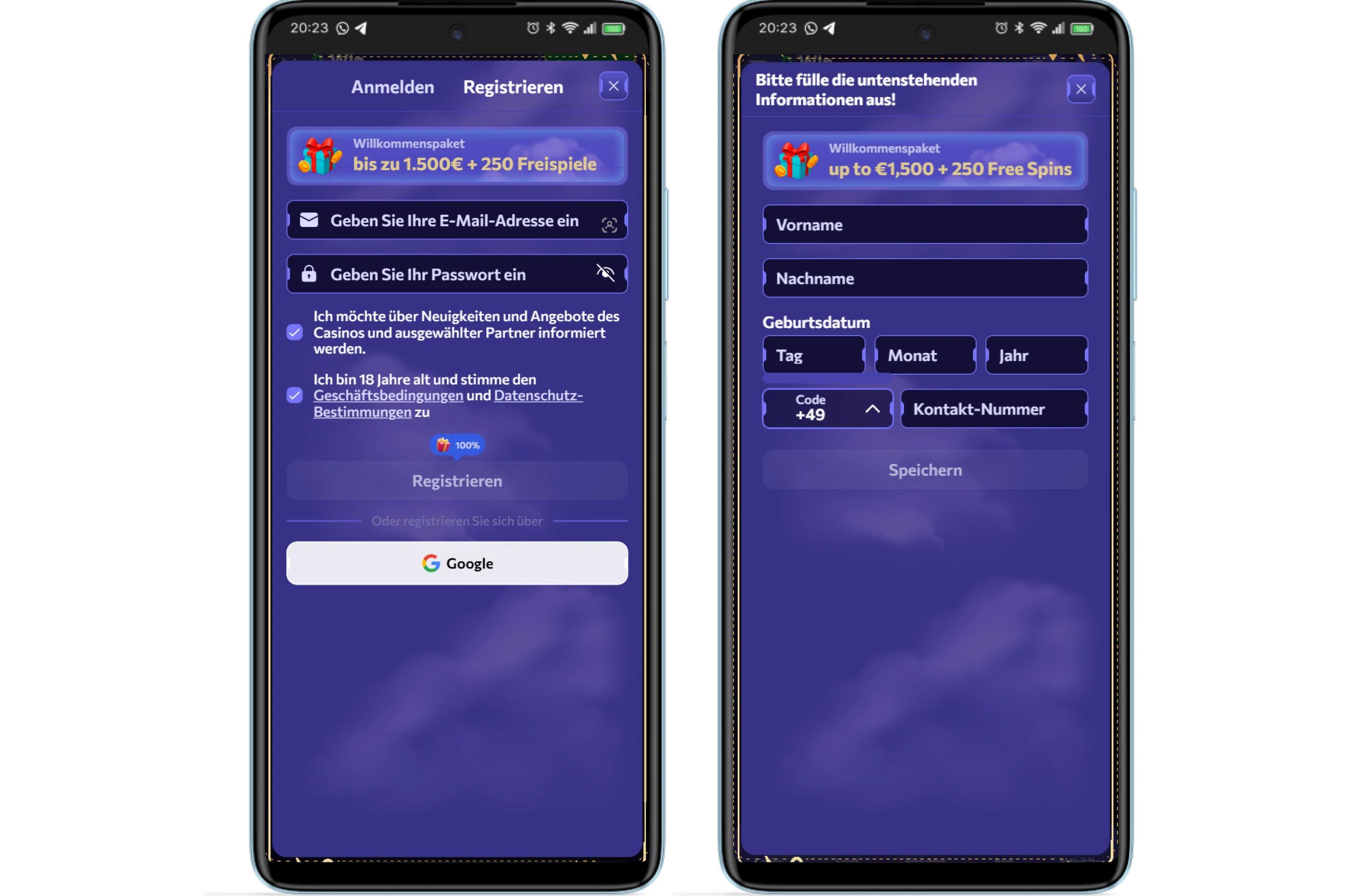 Anmeldung bei Winairlines Casino
